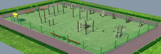 Проект спортивной воркаут площадки с уличными тренажерами в Челябинске