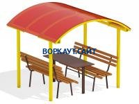 Стол и лавки под навесом МАФ 4005 в Челябинске
