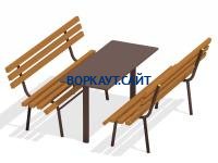 Дачный комплект из 2 лавочек и стола МАФ 1620 в Челябинске Дачный комплект из 2 лавочек и стола МАФ 1620 в Челябинске