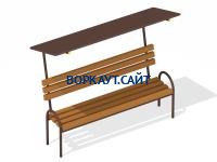 Лавочка под навесом МАФ 1607 в Челябинске Лавочка под навесом МАФ 1607 в Челябинске