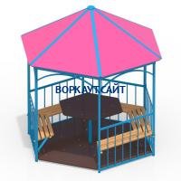 Беседка со столом, лавками и полом МАФ 4123 в Челябинске