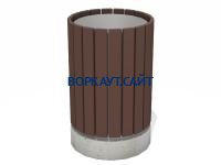 Урна деревянная круглая с бетонным основанием МАФ 1632 в Челябинске Урна деревянная круглая с бетонным основанием МАФ 1632 в Челябинске