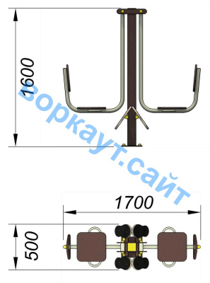 Уличный тренажер "Жим ногами горизонтальный " УТ 003 в Челябинске