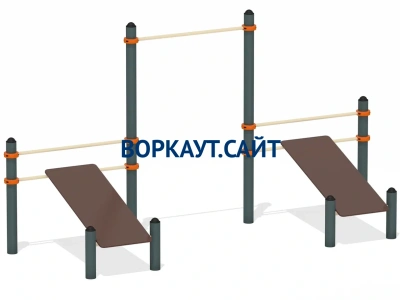 Воркаут с турником и двойной скамьей для пресса ВС-28 в Челябинске