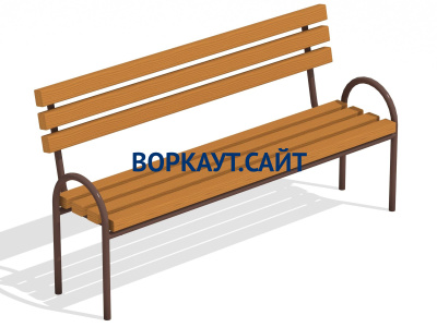 Парковая лавочка со спинкой МАФ 1605 в Челябинске