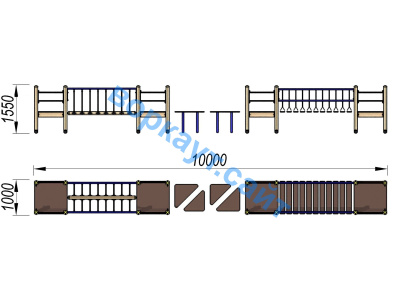Детский спортивный комплекс Двойной мостик ДСК 3115 в Челябинске