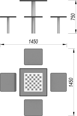 Шахматный стол МАФ 3516 в Челябинске