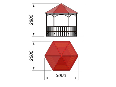 Беседка с лавками и полом МАФ 4122 в Челябинске