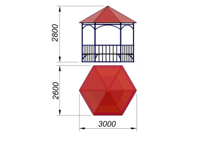 Беседка с лавками МАФ 4120 в Челябинске