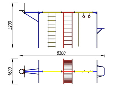 Гимнастический комплекс с баскетбольным щитом МАФ 3001 в Челябинске Гимнастический комплекс с баскетбольным щитом МАФ 3001 в Челябинске
